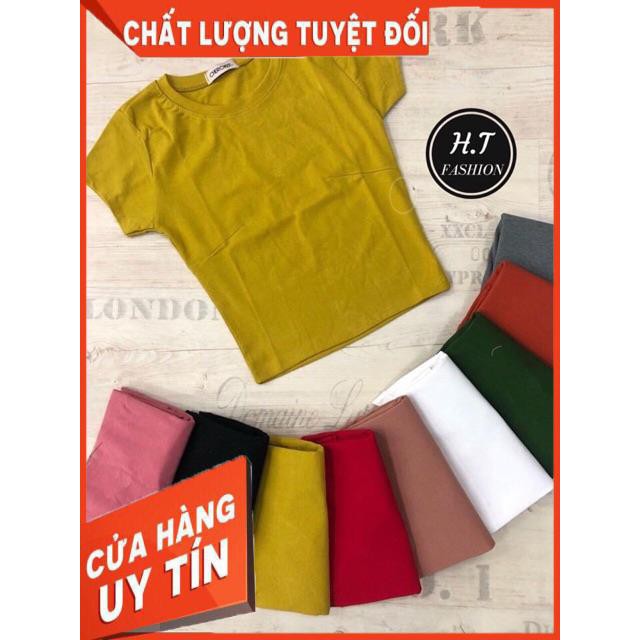 ÁO THUN TRƠN CROPTOP TAY NGẮN DÁNG ÔM VẢI XỊN ĐẸP- ảnh thật sp