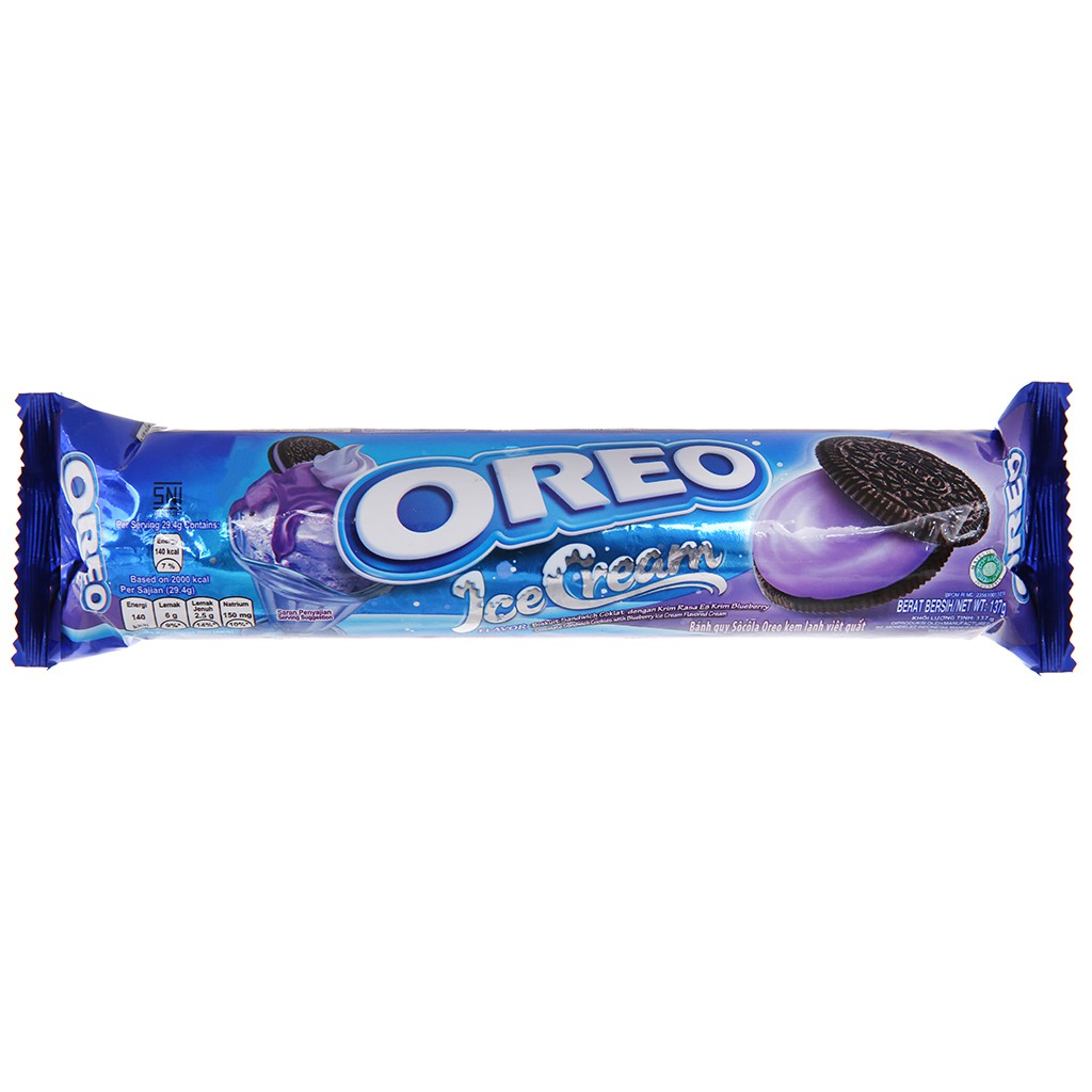 Bánh quy socola nhân kem socola Oreo gói 137g