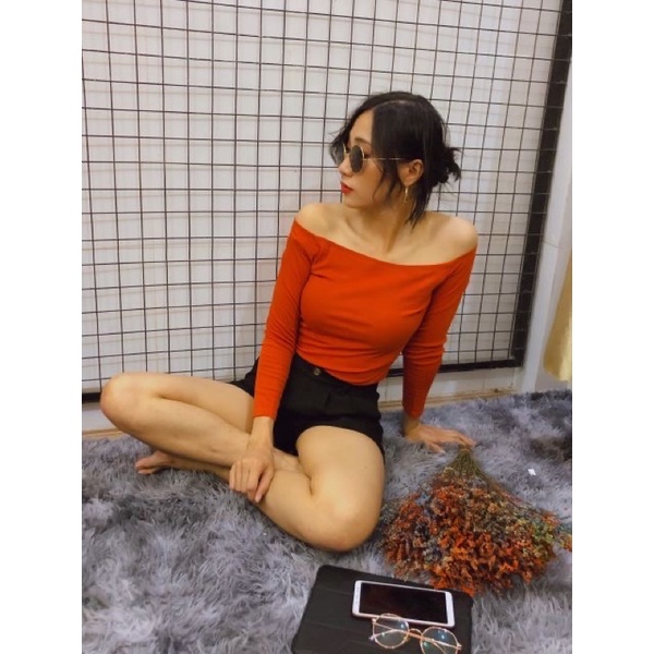 Áo thun trễ vai tay dài chất đẹp