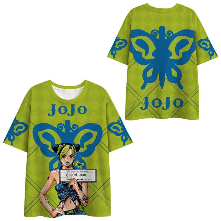 Áo Thun Tay Ngắn Dáng Rộng Họa Tiết Hoạt Hình JOJO Bizarre Adventure Thời Trang Cho Nam Và Nữ