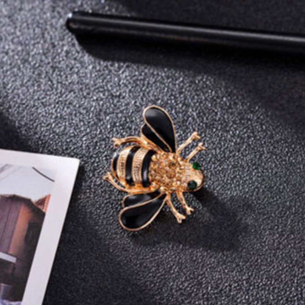 Ghim cài áo hình con ong đính đá phong cách thanh lịch dành cho nữ