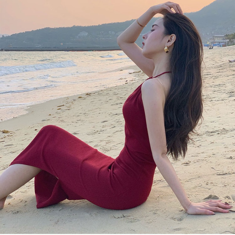 Đầm Dài Hở Vai Thời Trang Mùa Hè Hàn Quốc Dành Cho Nữ