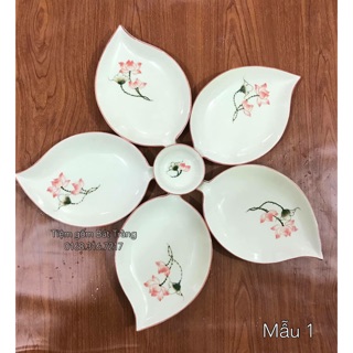 Bộ đồ ăn - Bộ đĩa hoa 5 cánh cao cấp