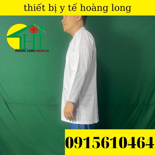 Áo Blouse (Blue) Y Tá Nam/Nữ Dài Tay Dáng Ngắn