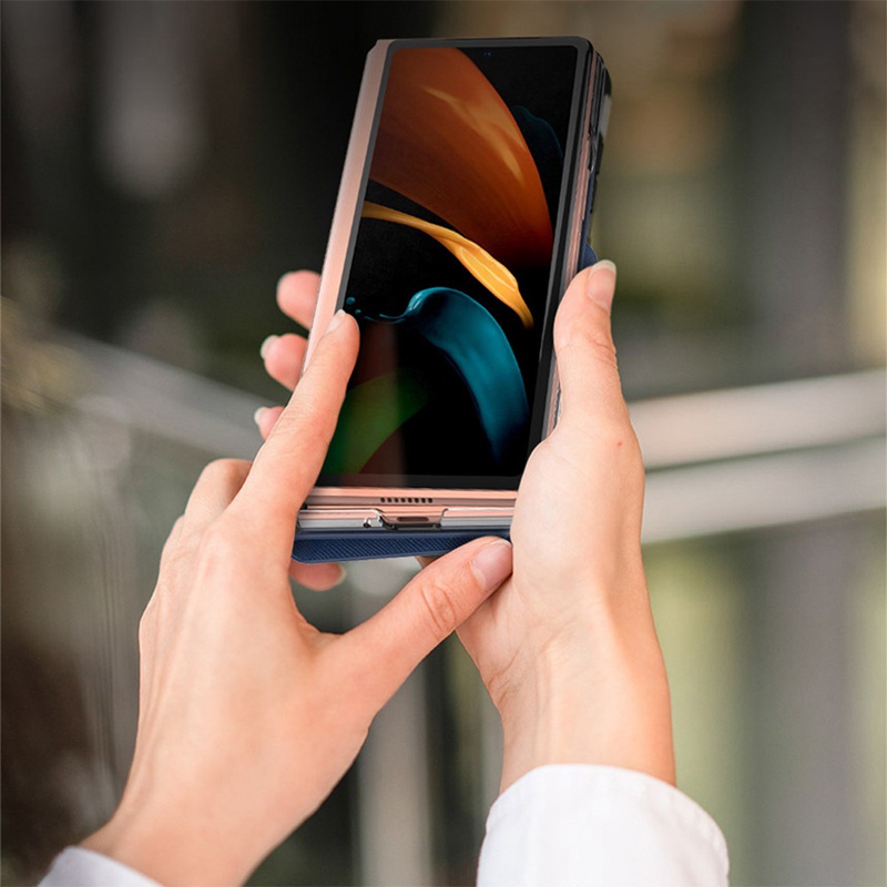 Bao da điện thoại dạng ví nắp lật chống thấm nước sang trọng dành cho Samsung Galaxy Z Fold 2 5g - 2