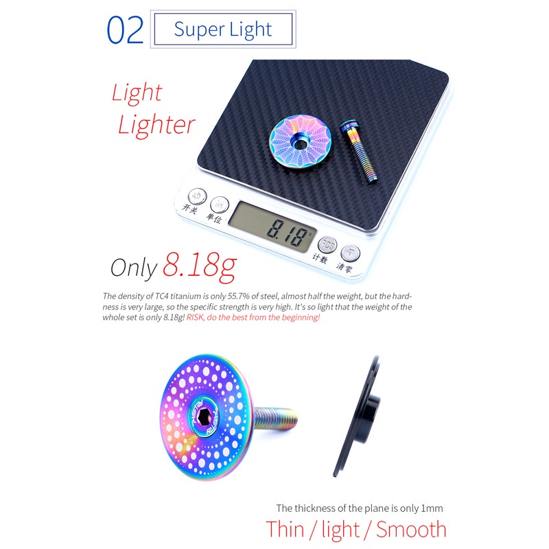 Nắp Đậy Đầu Trục Xe Đạp Leo Núi Bằng Hợp Kim Titan 28.6mm 1 1/8"