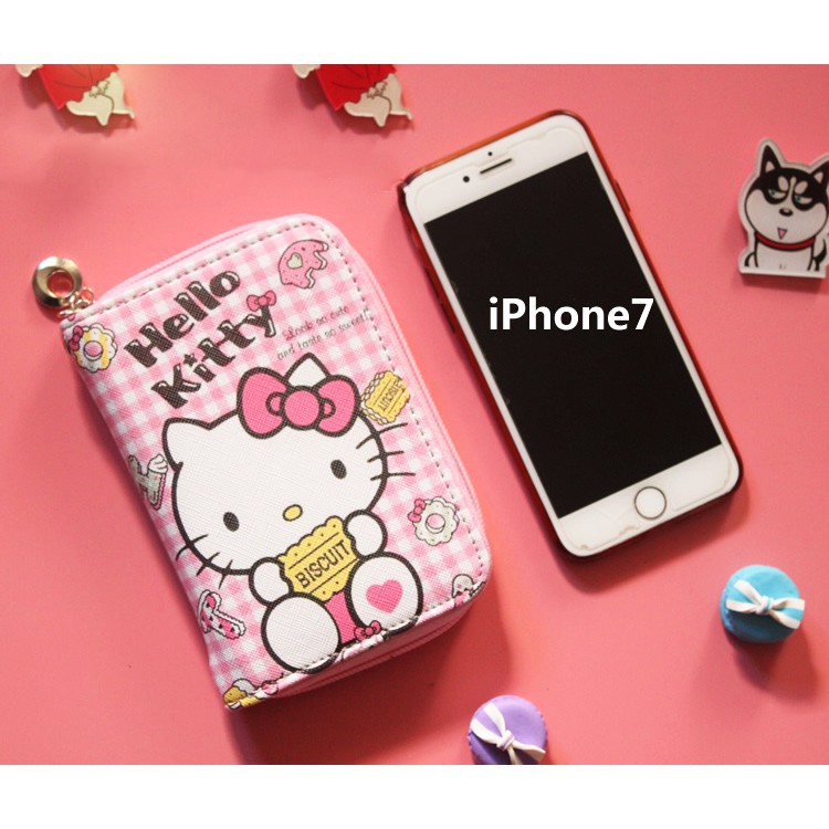 Ví Ngắn Nữ Cầm Tay Hello Kitty Màu Hồng Xinh Xắn Đựng Vừa Giấy Tờ Tùy Thân !