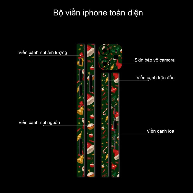 Miếng dán skin viền in hình cho iPhone 13, 13 pro, 13 pro max, 13 mini theo yêu cầu