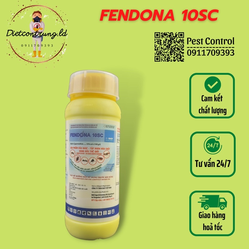 FENDONA 10SC (chai 1000ml) - diệt ruồi, muỗi, kiến ba khoang ( sử dụng trong y tế, khuyến khích sử dụng trên toàn quốc)