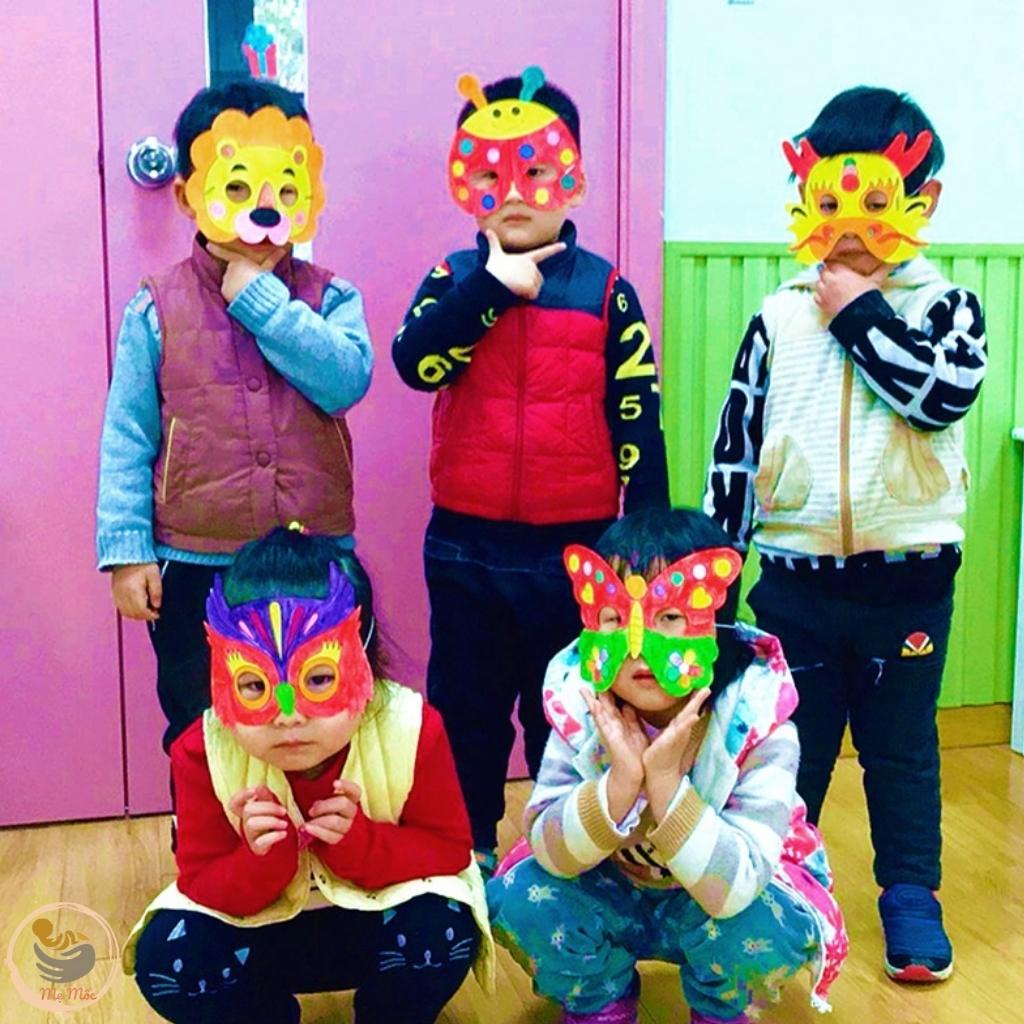 Mặt Nạ Giấy Vẽ Tô Màu Thủ Công Graffiti Họa Tiết Hoạt Hình Dễ Thương Cho Trẻ Em Mẫu Hot Shop Mẹ Mốc