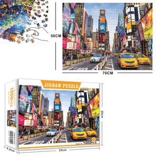 Bộ Tranh Ghép Xếp Hình 1000 Pcs Jigsaw Puzzle Time Square Thú Vị Cao Cấp-H63