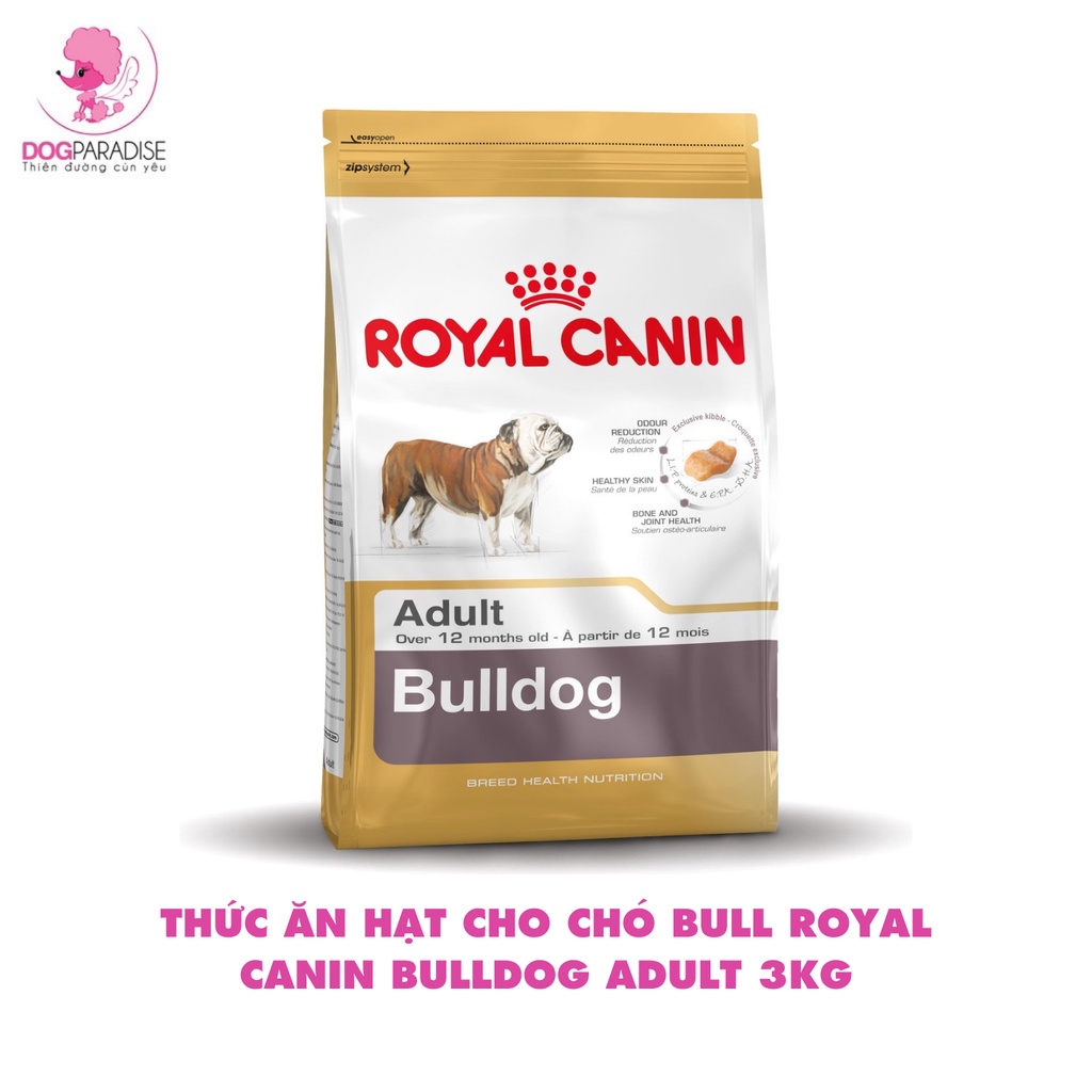 Thức ăn cho chó Bull Royal Canin Bulldog Adult hương vị thơm ngon kích thích sự thèm ăn 3kg - Dog Paradise