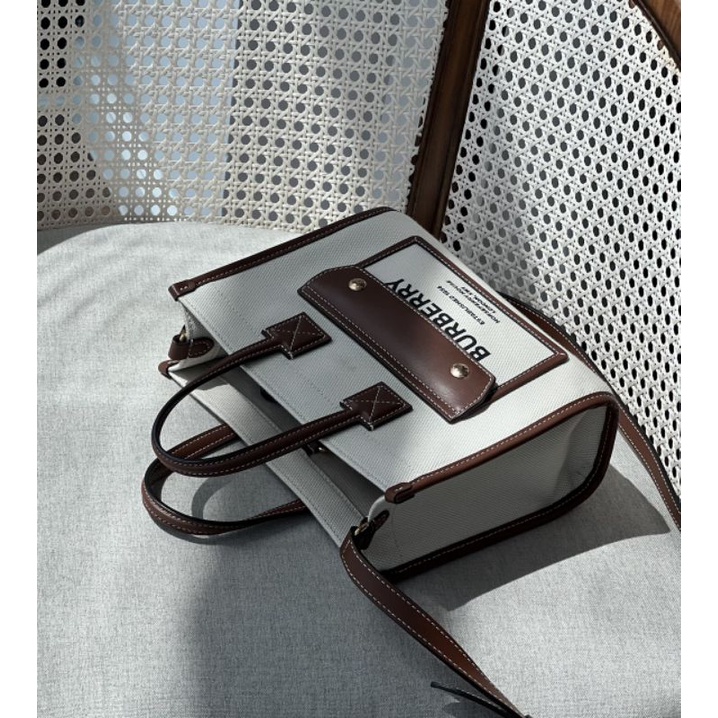 Mini Two-tone Canvas and Leather Freya Tote