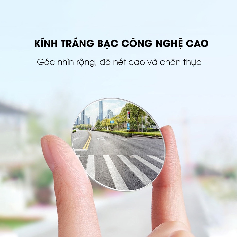 Gương Cầu Lồi ô tô cao cấp Tâm Luân gắn kính chiếu hậu, không viền, xóa điểm mù