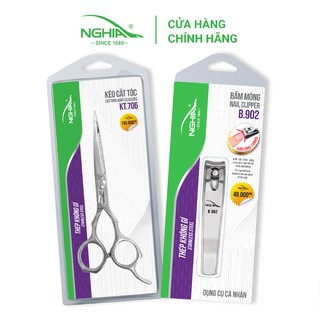 Bộ đôi kéo cắt tóc và bấm móng Kềm Nghĩa Essential