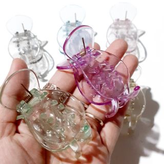 Kẹp tóc 3 răng tròn màu trong (1 cái)