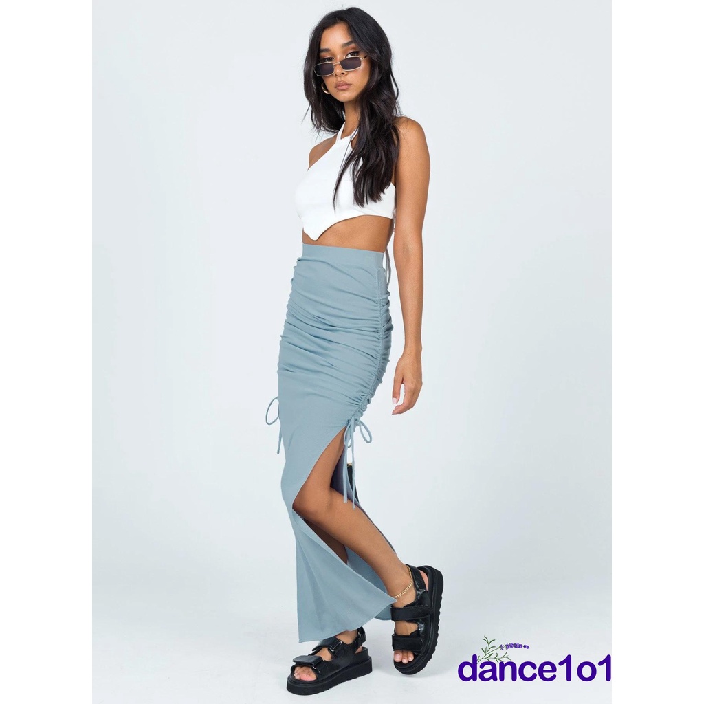 Chân Váy Lưng Cao Màu Sắc Thời Trang Mùa Hè Cho Nữ