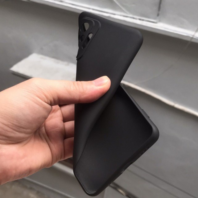 Ốp lưng cho Xiaomi Redmi Note 10 Pro chất liệu silicon dẻo màu đen chống sốc cao cấp bảo vệ camera