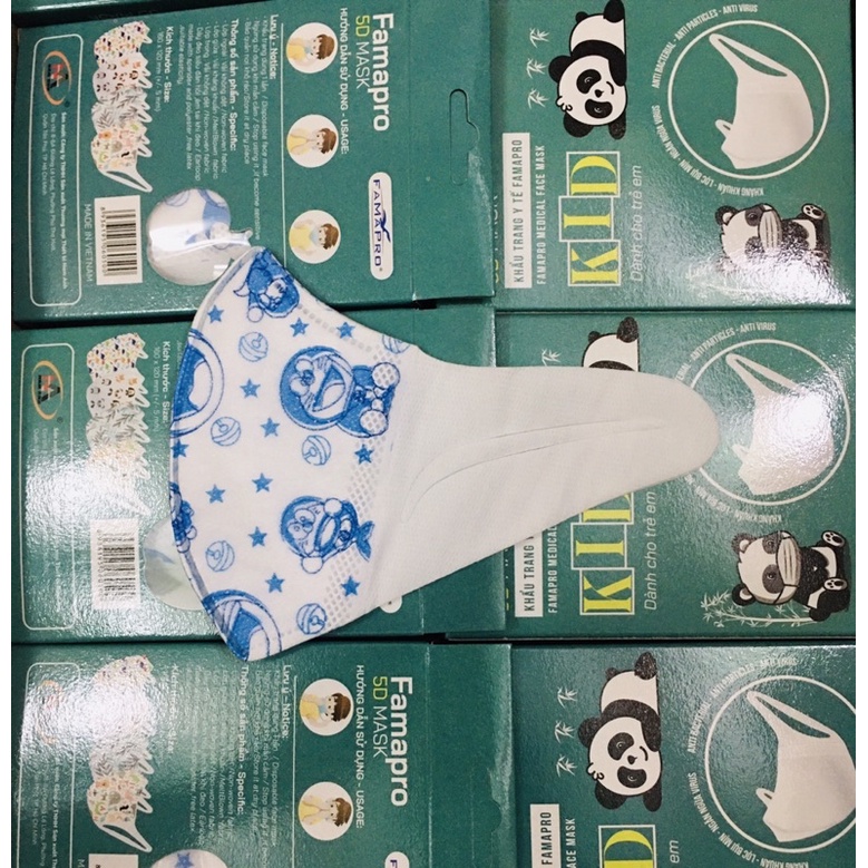 ✅ Hộp 10 cái khẩu trang Nhật 3D mask 5D mask hình doremon chính hãng Famapro Nam Anh