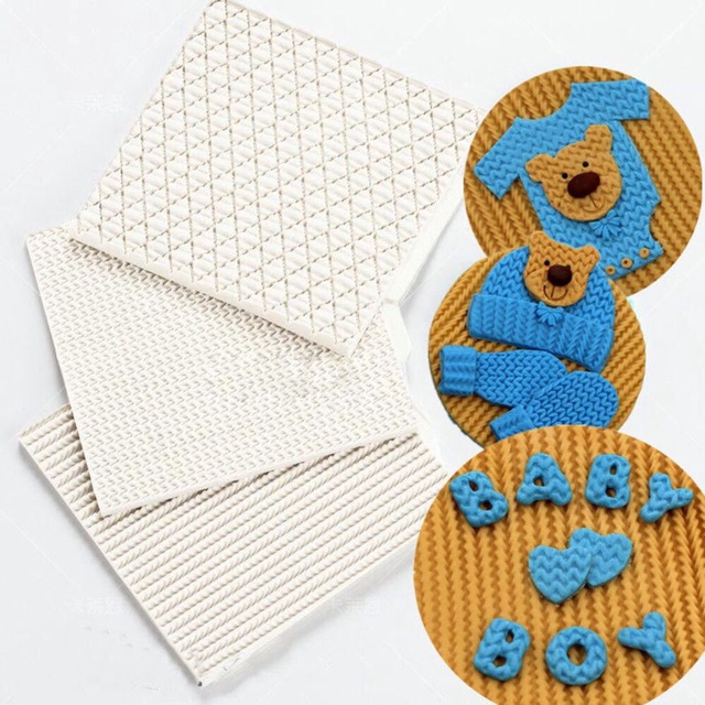 Tấm silicon vuông đan ô làm fondant , nhấn mặt bánh trung thu