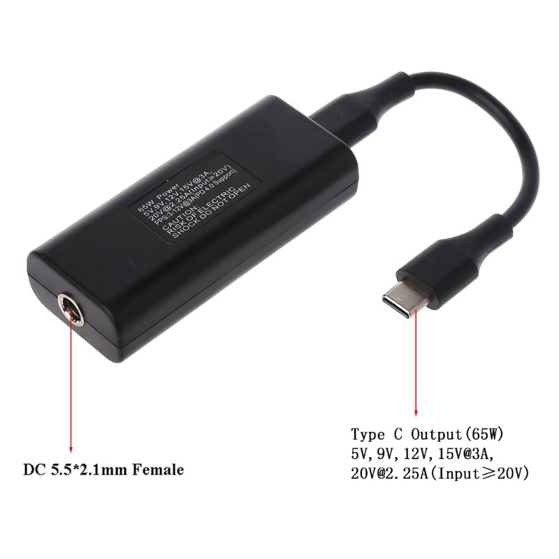 65W Mini Power Supply DC Adapter Charger Connector USB Type C Converter