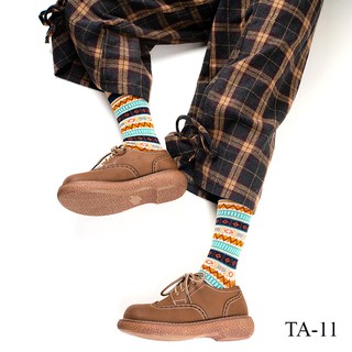 Tất cao cổ nữ họa tiết thổ cẩm nhiều màu TA11