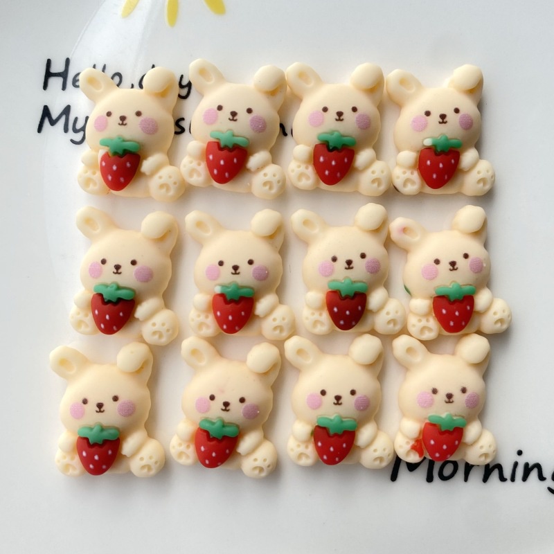 Phụ Kiện Kẹp Tóc / Điện Thoại Hình Gấu / Thỏ Bằng Nhựa Resin Nhiều Màu Diy