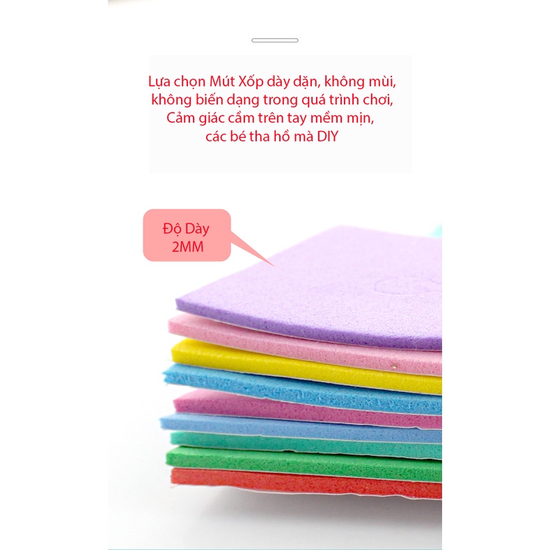[ĐỒ CHƠI DIY] Tranh Dán Thủ Công Mút Xốp EVA 3D, Đồ Chơi Giáo Dục Cho Trẻ Em, chủ đề hoạt hình đủ màu sắc tươi vui.