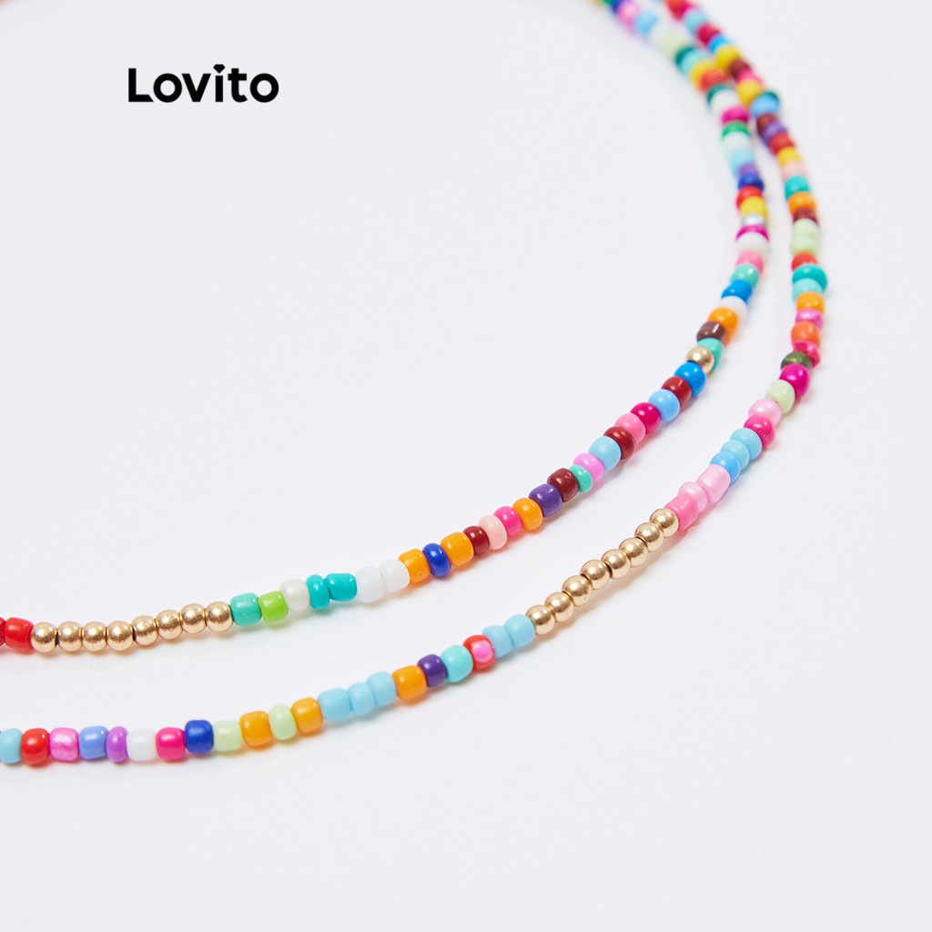 Dây chuyền Lovito phối vỏ sò đá quý phong cách Boho L18M492 (Nhiều màu sắc)