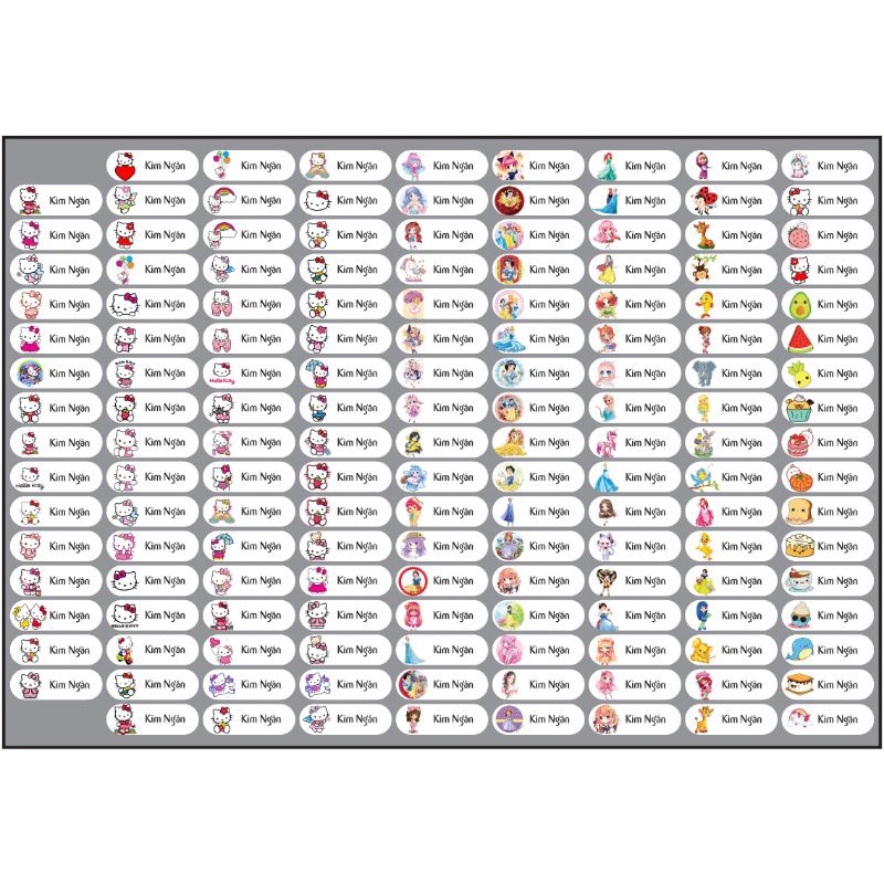 149 STICKER NGỘ NGHĨNH CHO BÉ YÊU, STICKER TÊN BÉ