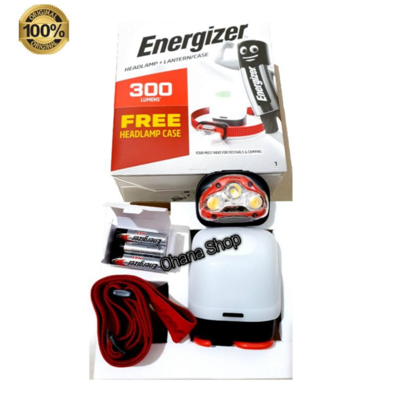 Đèn Pin Đội Đầu Energizer + Đèn Lồng / Case 300 Lumens