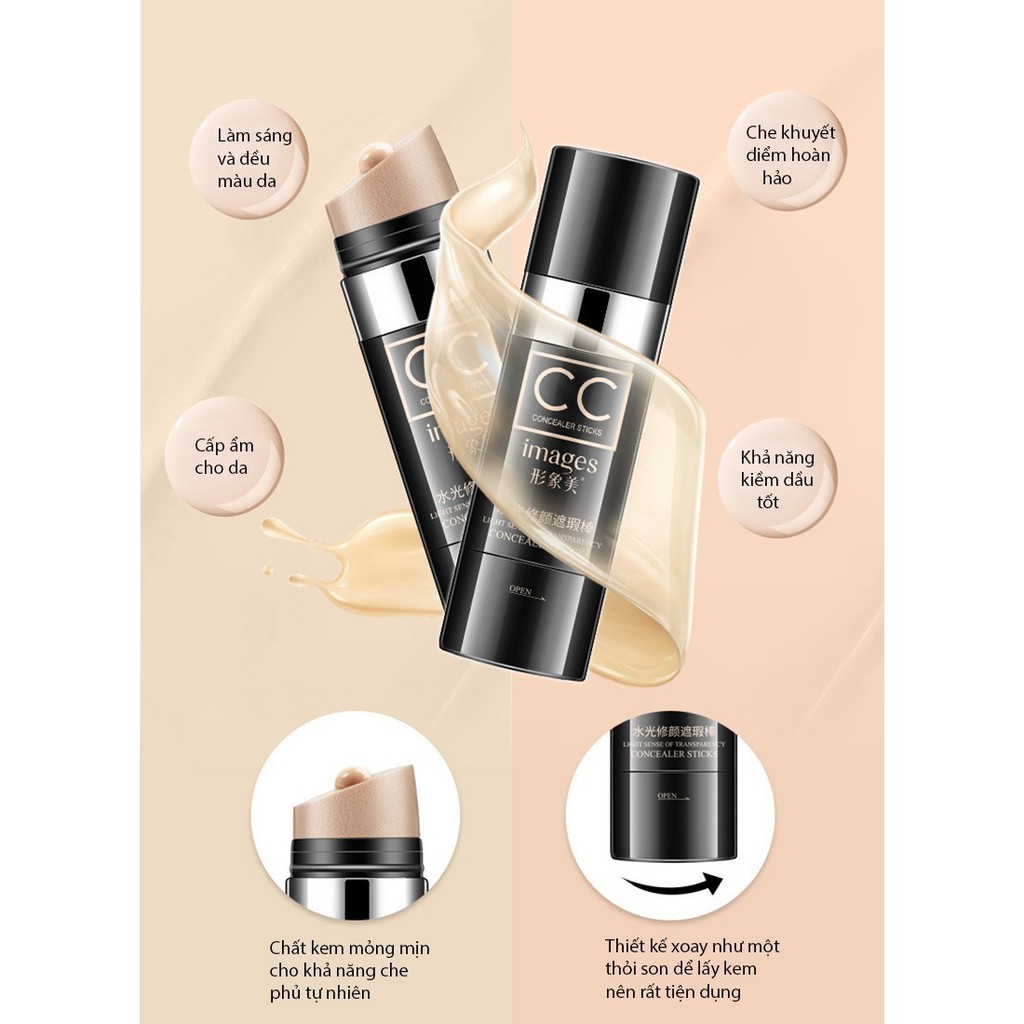 Bộ trang điểm IMAGES 6 món Kem CC + Phấn phủ + Chì kẻ mày + Mascara + Son lì + Mặt nạ giấy HT IMAGES | BigBuy360 - bigbuy360.vn