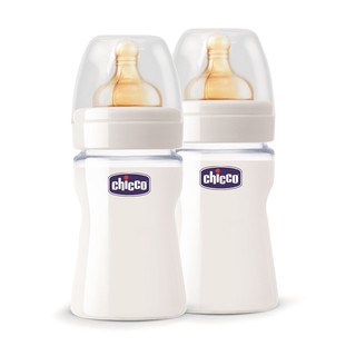 (MamanBébé chính hãng) Bộ hai bình sữa Wellbeing trơn núm cao su 150ml Chicco