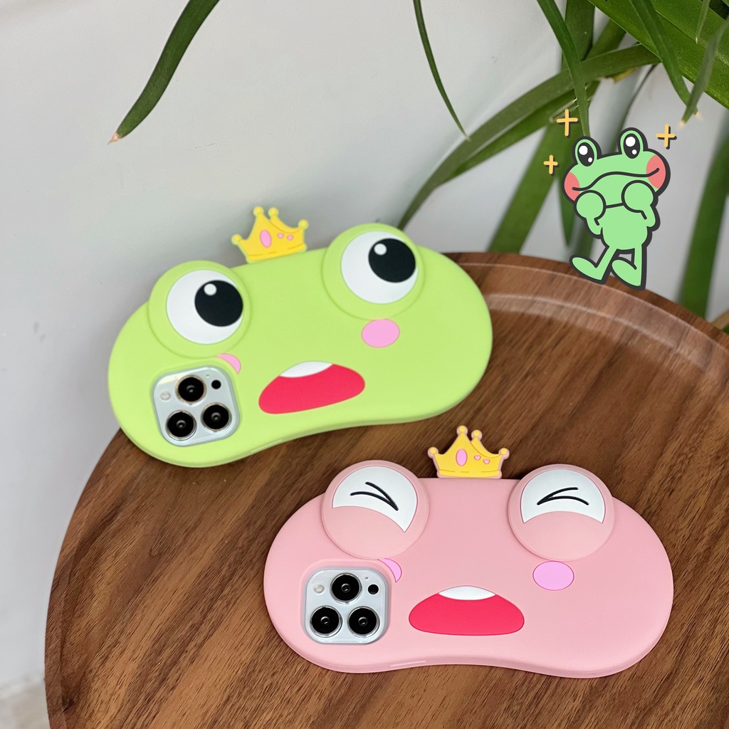Ốp Điện Thoại Silicon Mềm Chống Sốc Hình Hoàng Tử Ếch Đội Vương Miện Cho 11 xs max 7P 8 Plus 12pro 13 pro max
