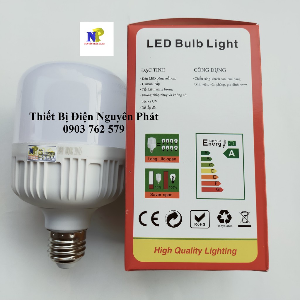 [COMBO] 3 Bóng Đèn Led Trụ 20w E27 Ánh Sáng Trắng - Tiết Kiệm Năng Lượng