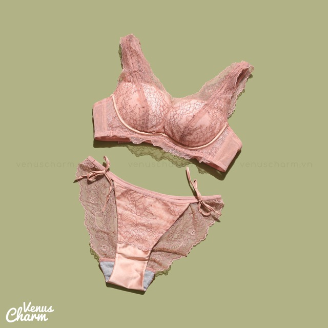 Bộ đồ lót ren không gọng nâng ngực 2cm Venus Charm Y999 với mút êm mềm thoải mái | BigBuy360 - bigbuy360.vn