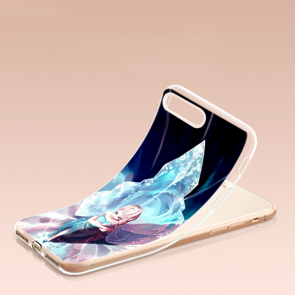 iPhone 12 Mini 11 Pro XR XS Max Transparent soft Case 21VTY frozen elsa fanart