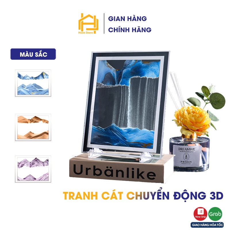 Tranh cát chảy chuyển động 3D, tranh nghệ thuật trang trí đồng hồ cát để bàn làm việc decor làm quà tặng cao cấp