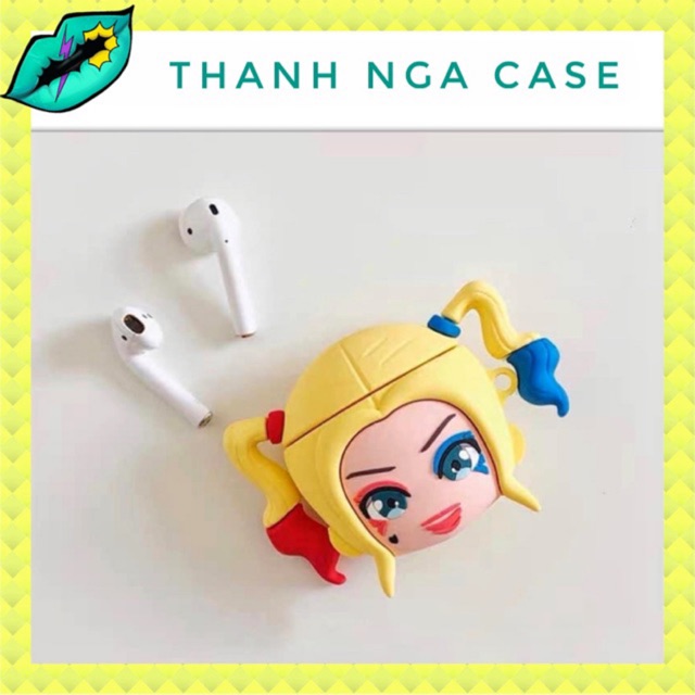 [Mã ELFLASH3 hoàn 10K xu đơn 20K] Case Airpods 1/2 cô gái Harley Quinn