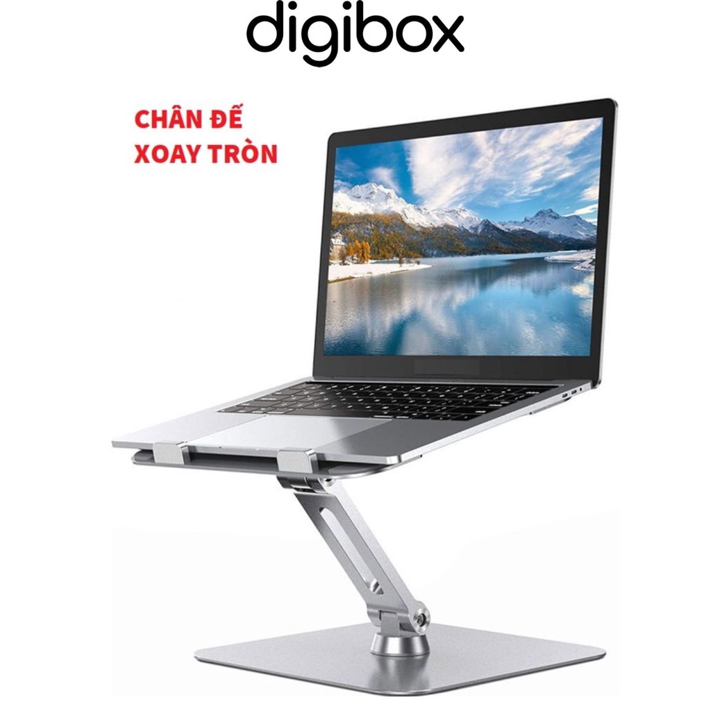 Giá đỡ tản nhiệt Laptop nhôm cao cấp đế xoay 360 độ F119 bằng nhôm có thể điều chỉnh được độ cao.