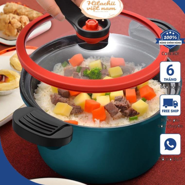 Nồi Áp Suất Chống Dính Dung Tích 3.5 Lít Nấu Được Bếp Từ Kiểu Dáng Hàn Quốc Gọn Nhẹ Dễ Sử Dụng, Nồi Hầm Đa Năng