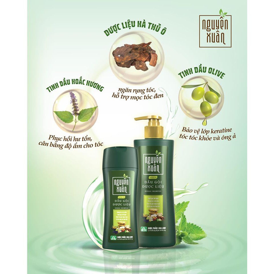 Dầu Gội Dược Liệu Nguyên Xuân Xanh 250ml - Dưỡng Tóc, Phục hồi hư tổn