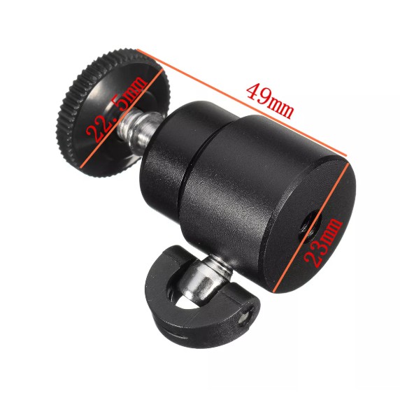 ✔️✔️ Ball head PTZL LỖ REN 1'4 XOAY 360 gắn Tripod, gậy selfie ... (ĐEN)