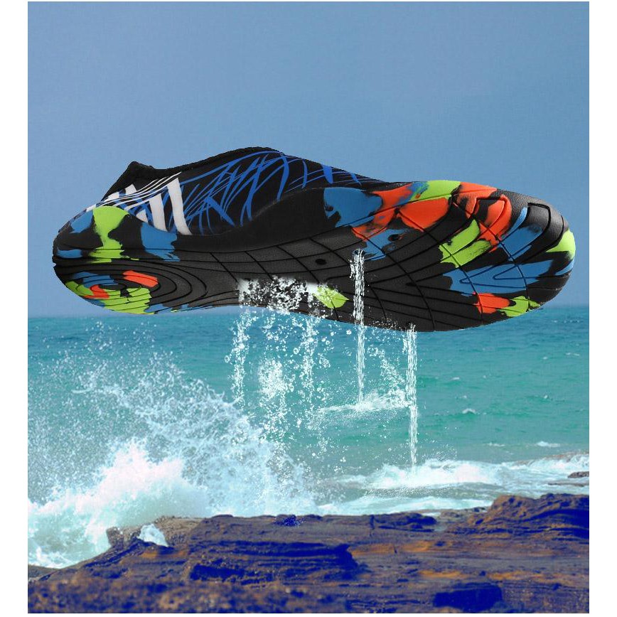 Giày Đi Biển, Đi Bơi, Tập Yoga bảo vệ chân - Đen sọc trắng