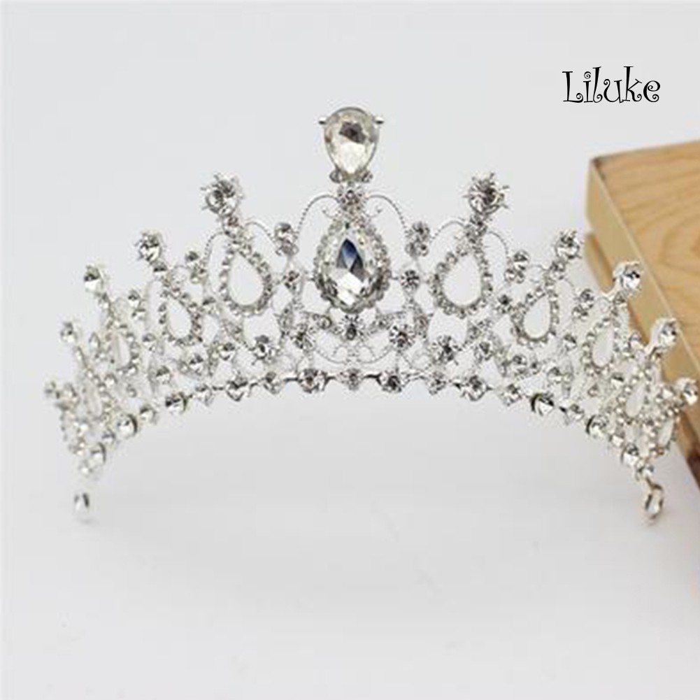 Bộ 3 Món Vòng cổ + Bông Tai + Vương Miện + Băng Đô Sang Trọng Thời Trang Cho Nữ