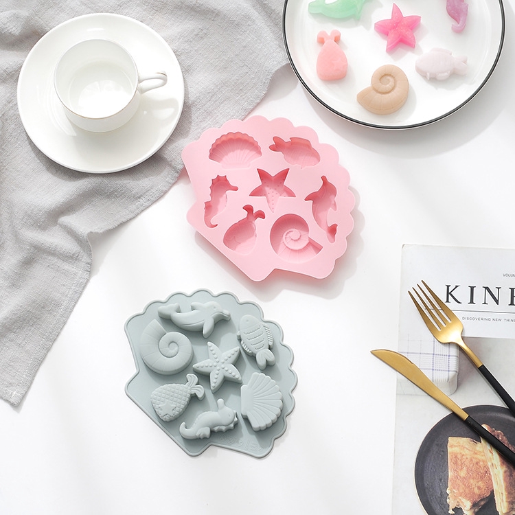 Khuôn Silicon Làm Kẹo Đường Hình Động Vật Biển 3