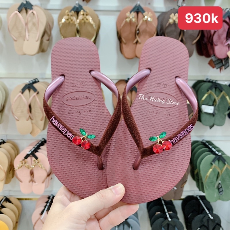 Havaianas quai nhung mix charm Cherry