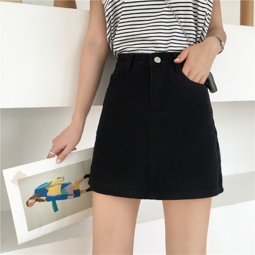 Chân Váy Denim Nữ Lưng Cao Dáng Chữ A Phong Cách Hàn Quốc | BigBuy360 - bigbuy360.vn