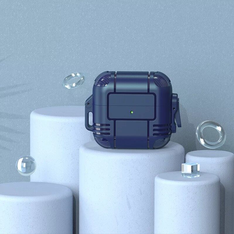 Vỏ Bảo Vệ Hộp Sạc Tai Nghe AirPods 1 2 3 Pro 2 Pro2 Bằng TPU Chống Sốc Có Đèn LED Kèm Móc Khóa