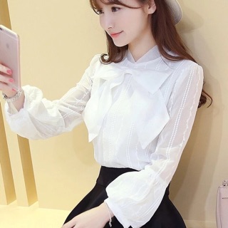 🍀ÁO SƠ MI TRẮNG CỔ NƠ LÓT LỤA❣️